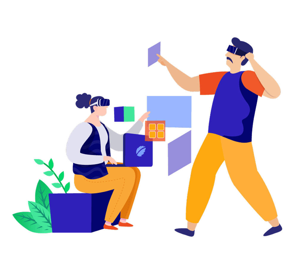 illustration showing software development